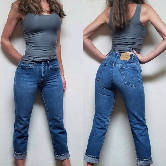 VINTAGE 70s Levi's 505 Orange Tab High Rise Jeans - Picture 1 of 15
